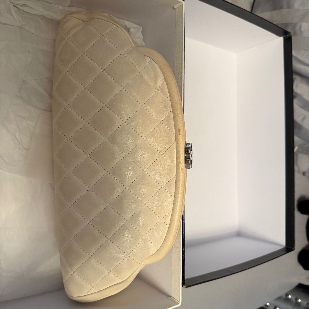 Chanel white mademoiselle clutch